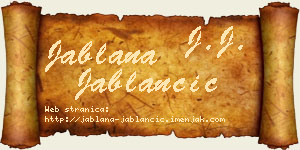Jablana Jablančić vizit kartica